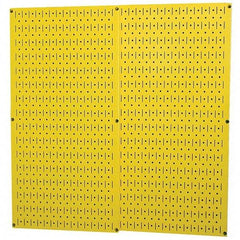 Wall Control - 32" Wide x 32" High Peg Board Storage Board - 2 Panels, Metal, Yellow - Caliber Tooling