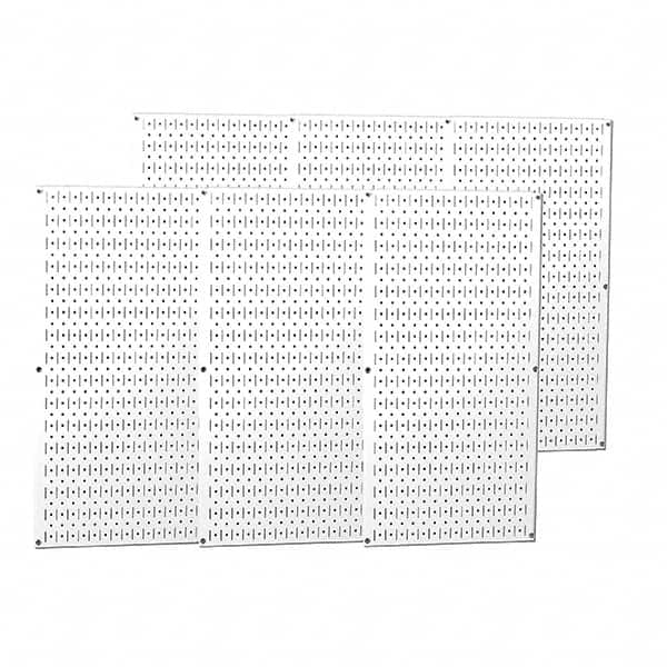 Wall Control - 96" Wide x 32" High Peg Board Storage Board - 6 Panels, Metal, White - Caliber Tooling