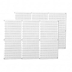 Wall Control - 96" Wide x 32" High Peg Board Storage Board - 6 Panels, Metal, White - Caliber Tooling