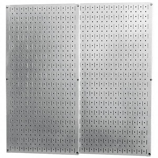 Wall Control - 32" Wide x 32" High Peg Board Storage Board - 2 Panels, Galvanized Steel, Metallic - Caliber Tooling