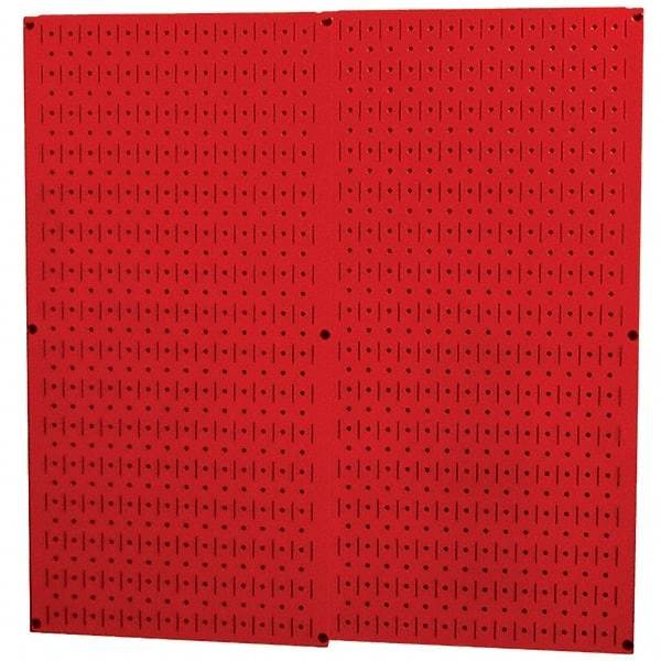 Wall Control - 32" Wide x 32" High Peg Board Storage Board - 2 Panels, Metal, Red - Caliber Tooling