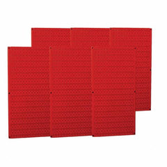 Wall Control - 96" Wide x 32" High Peg Board Storage Board - 6 Panels, Metal, Red - Caliber Tooling