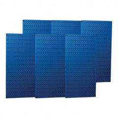 Wall Control - 96" Wide x 32" High Peg Board Storage Board - 6 Panels, Metal, Blue - Caliber Tooling