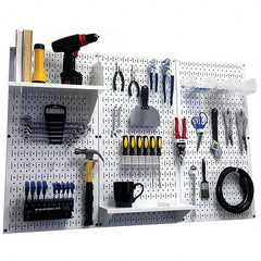 Wall Control - 48" Wide x 32" High Peg Board Kit - 3 Panels, Metal, White - Caliber Tooling