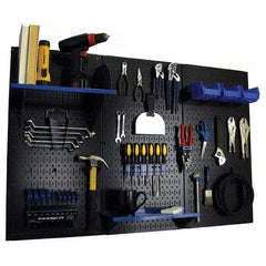 Wall Control - 48" Wide x 32" High Peg Board Kit - 3 Panels, Metal, Black/Blue - Caliber Tooling