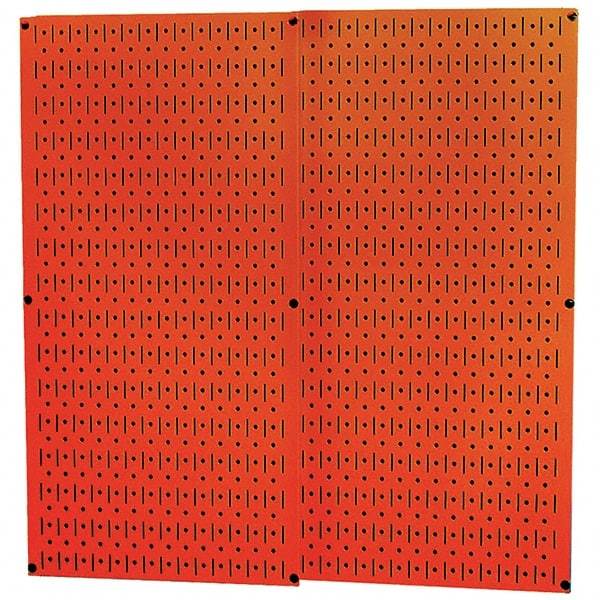 Wall Control - 32" Wide x 32" High Peg Board Storage Board - 2 Panels, Metal, Orange - Caliber Tooling