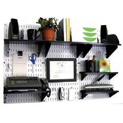 Wall Control - 48" Wide x 32" High Industrial Steel Tool Board System - 3 Panels, Metal, White/Black - Caliber Tooling