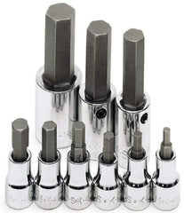 SK - 9 Piece 3/8 & 1/2" Drive Metric Hex Bit Socket Set - 4 to 17mm Hex - Caliber Tooling