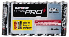 Rayovac - Size AAA, Alkaline, 8 Pack, Standard Battery - 1.5 Volts, Button Tab Terminal - Caliber Tooling