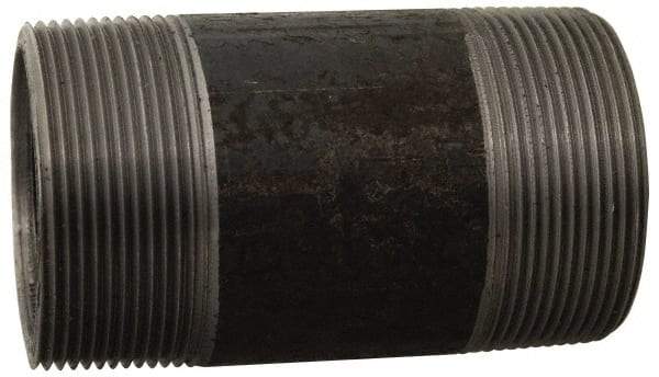 Made in USA - Schedule 80, 1/2" Diam x 11" Long Black Pipe Nipple - Threaded - Caliber Tooling