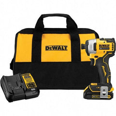 DeWALT - Atomic 20 Volt, 1/4" Drive, 1,700 In/Lb Torque, Cordless Impact Driver - Mid-Handle, 2800 RPM, 1 Lithium-Ion Battery Included - Caliber Tooling