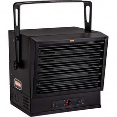 Electric Suspended Heaters; Type: Wall/Ceiling; Heater Type: Electric Garage Heater; Maximum BTU Rating: 34121; Heating Capacity: 34121 Btu/h; Phase: Single; Voltage: 240; Wattage: 10000; Wattage: 10000 W; CFM: 500; Height (Inch): 18.27 in; Overall Length