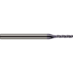 Ball End Mill: 3 Flute, Solid Carbide 2-1/2″ OAL, 1/8″ Shank Dia, 30 ° Helix, AlTiN Coated