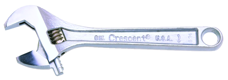 15/16" Opening - 6" OAL - Adjustable Wrench Chrome - Caliber Tooling