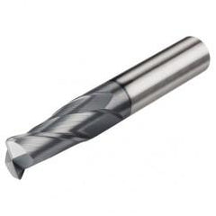 3mm Dia. x 57mm Overall Length 4-Flute 0.5mm C/R Solid Carbide SE End Mill-Round Shank-Center Cut-AlTiN - Caliber Tooling