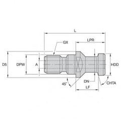 RK 50DVM PULL STUD - Caliber Tooling