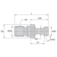 RK30BT2M PULL STUD - Caliber Tooling