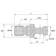 RK40BT1M PULL STUD - Caliber Tooling