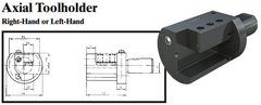 VDI Axial Toolholder (Left-Hand) - Part #: CNC86 35.5025L - Caliber Tooling
