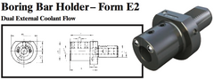 VDI Boring Bar Holder - Form E2 (Dual External Coolant Flow) - Part #: CNC86 52.6016 - Caliber Tooling
