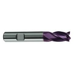 8mm Dia. x 58mm Overall Length 4-Flute Square End Solid Carbide SE End Mill-Weldon Shank-Center Cut-Firex - Caliber Tooling