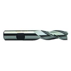 1 Dia. x 4 Overall Length 3-Flute Square End High Speed Steel SE End Mill-Round Shank-Center Cut-Uncoated - Caliber Tooling