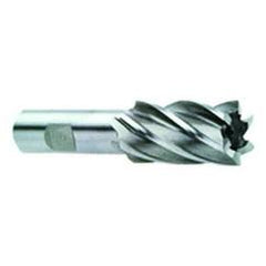 1-3/8 Dia. x 4-1/2 Overall Length 6-Flute Square End High Speed Steel SE End Mill-Round Shank-Center Cut-Uncoated - Caliber Tooling