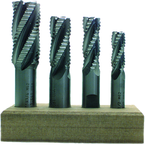 4 Pc. HSS Roughing End Mill Set - Caliber Tooling