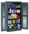 36"W x 24"D x 72"H C-Thru Storage Cabinet, Knocked-Down, with 4 Adj. Shelves, Easy Viewing into Cabinet - Caliber Tooling