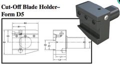 VDI Cut-Off Blade Holder - Form D5 - Part #: CNC86 45.3025 - Caliber Tooling