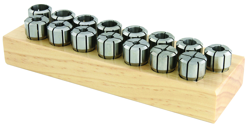 DA100 15 Piece Collet Set - Range: 1/8" - 9/16" by 32nd - Caliber Tooling