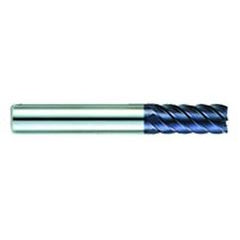 1/4" Dia. - 3/4" LOC - 2-1/2" OAL - .020 Radius 6 FL Carbide S/E HP End Mill-AlTiN - Caliber Tooling