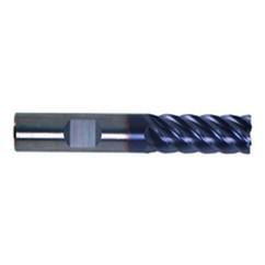 1" Dia. - 2" LOC - 4" OAL - .030 Radius 6 FL Carbide S/E HP End Mill-TiAlN-x - Caliber Tooling