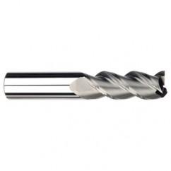 1/4" Dia. - 1-1/4" LOC - 3" OAL - .030 Radius 3 FL Carbide S/E HP End Mill-Uncoated - Caliber Tooling