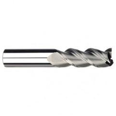 1/4" Dia. - 1-1/4" LOC - 3" OAL - .030 Radius 3 FL Carbide S/E HP End Mill-Uncoated - Caliber Tooling