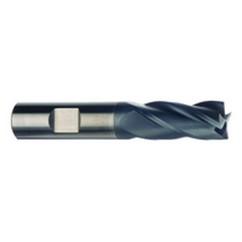 3/8 Dia. x 2-1/2 Overall Length 4-Flute .015 C/R Solid Carbide SE End Mill-Round Shank-Center Cut-AlTiN - Caliber Tooling