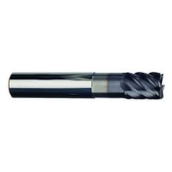 3/8" Dia. - 1/2" LOC - 2-1/2" OAL - .020 Radius 6 FL Carbide S/E HP End Mill-TiAlN-x - Caliber Tooling