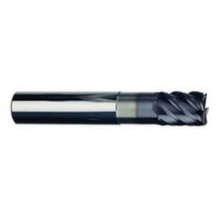 3/8" Dia. - 1/2" LOC - 2-1/2" OAL - .020 Radius 6 FL Carbide S/E HP End Mill-TiAlN-x - Caliber Tooling