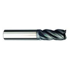 1/2 Dia. x 3 Overall Length 4-Flute .030 C/R Solid Carbide SE End Mill-Weldon Shank-Center Cut-AlCrN-X - Caliber Tooling