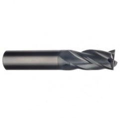 3/8 Dia. x 2-1/2 Overall Length 4-Flute Square End Solid Carbide SE End Mill-Round Shank-Center Cut-Uncoated - Caliber Tooling