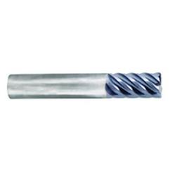 3/16" Dia. - 5/8" LOC - 2" OAL - .010 Radius 6 FL Carbide S/E HP End Mill-nACo - Caliber Tooling