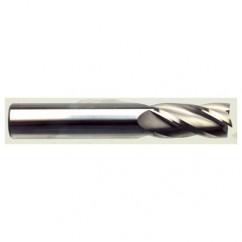 10mm Dia. x 70mm Overall Length 4-Flute Square End Solid Carbide SE End Mill-Round Shank-Center Cut-TiN - Caliber Tooling