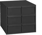 11-5/8" Deep - Steel - 6 Drawers (vertical) - for small part storage - Gray - Caliber Tooling