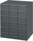 11-5/8" Deep - Steel - 18 Drawers (vertical) - for small part storage - Gray - Caliber Tooling