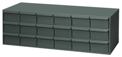 17-1/4" Deep - Steel - 18 Drawer Cabinet - for small part storage - Gray - Caliber Tooling