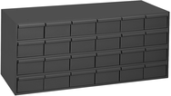 17-1/4" Deep - Steel - 24 Drawer Cabinet - for small part storage - Gray - Caliber Tooling