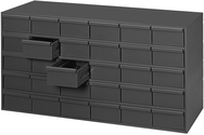17-1/4" Deep - Steel - 30 Drawer Cabinet - for small part storage - Gray - Caliber Tooling