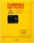 4 Gallon - All Welded - FM Approved - Flammable Safety Cabinet - Manual Doors - 1 Shelf - Safety Yellow - Caliber Tooling