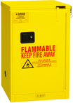 12 Gallon - All Welded - FM Approved - Flammable Safety Cabinet - Self-closing Doors - 1 Shelf - Safety Yellow - Caliber Tooling
