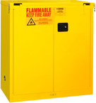 30 Gallon - All welded - FM Approved - Flammable Safety Cabinet - Self-closing Doors - 1 Shelf - Safety Yellow - Caliber Tooling
